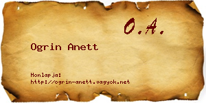 Ogrin Anett névjegykártya